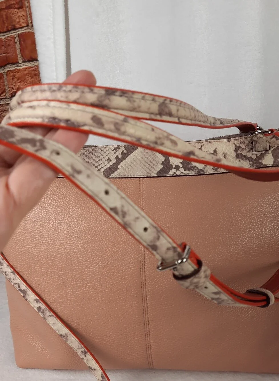 Coach Tyler Large Zip Top Leather Tote Nude Beige F11759 - Excellent!